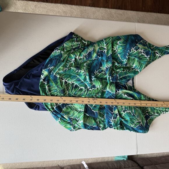 Chaps One Piece Swimsuit Women 22W Tropical Vacation Resort Island Coastal Beach - Picture 12 of 14